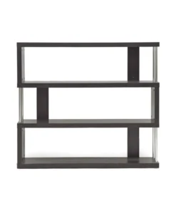 Baxton Studio Barnes Dark Brown 3-Shelf Modern Bookcase