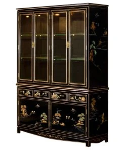 China Furniture And Arts 60in Black Lacquer Chinoiserie Oriental China Cabinet -Palace-shop 77a104ed025f1681 1569 w800 h800 b1 p0