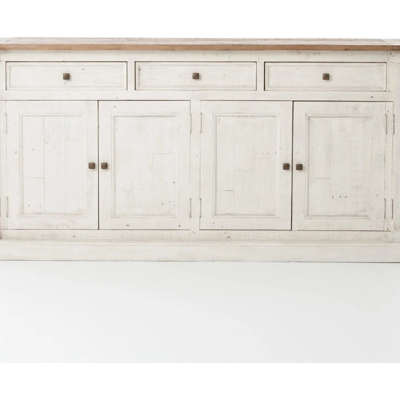 Null Coastal Beach Reclaimed Wood White Sideboard Buffet 2 Null Coastal Beach Reclaimed Wood White Sideboard Buffet - Image 2