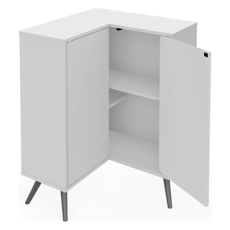Bestar Small Space Krom Corner Storage Unit In White 2 Bestar Small Space Krom Corner Storage Unit In White - Image 2