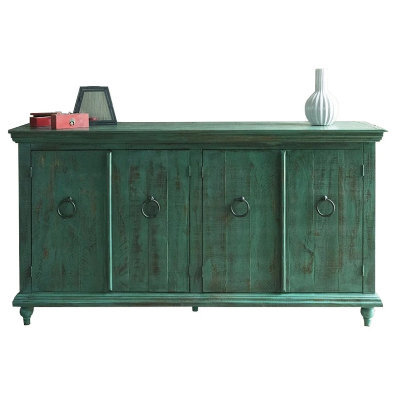 Crafters And Weavers Macao Collection Rustic Solid Wood Sideboard, Living Room Console With 4-Doors 1 Crafters And Weavers Macao Collection Rustic Solid Wood Sideboard, Living Room Console With 4-Doors