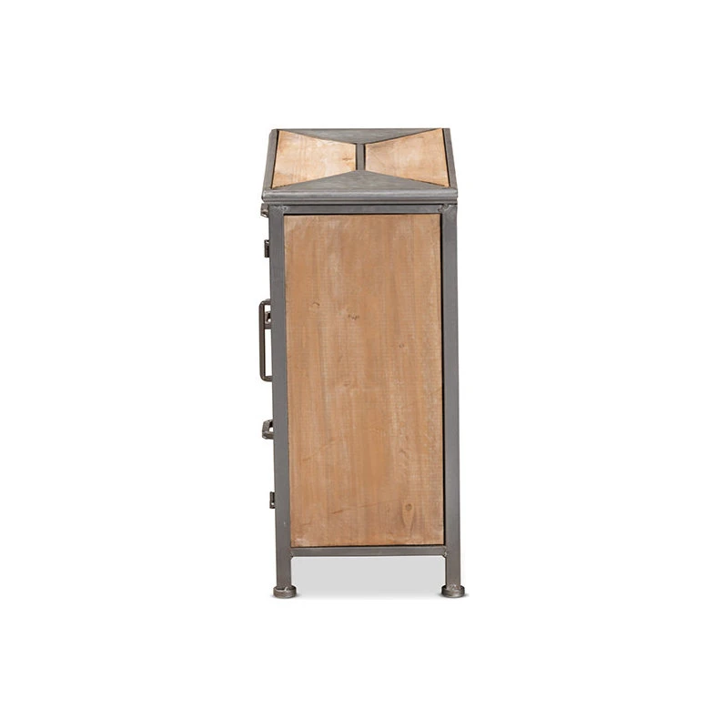 Baxton Studio Rossamon Modern Farmhouse Metal And Wood 3-Drawer Accent Cabinet 5 Baxton Studio Rossamon Modern Farmhouse Metal And Wood 3-Drawer Accent Cabinet - Image 5