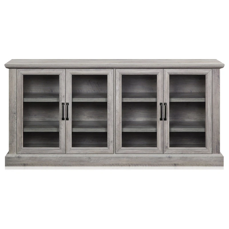 Belleze 70" Rustic Wood Sideboard Stand 4 Doors Buffet Cabinet, Gray Wash 1 Belleze 70" Rustic Wood Sideboard Stand 4 Doors Buffet Cabinet, Gray Wash
