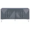 Meridian Furniture Anastasia Lacquer Sideboard/Buffet With Acrylic Legs And Gold Tips, Gray