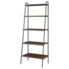Walker Edison 72" Industrial Ladder Bookcase - Dark Walnut