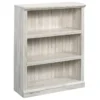 Sauder Misc Storage Contemporary 3-Shelf Wood Bookcase In White Plank