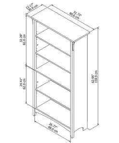 Bush Business Furniture Salinas 5 Shelf Bookcase In Antique White - Engineered Wood -Palace-shop 7ce185b203e0a124 1299 w800 h800 b1 p0