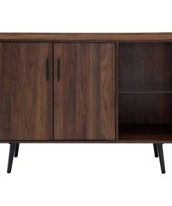 Walker Edison 44" Midcentury Modern Asymmetrical Sideboard, Dark Walnut -Palace-shop 81a18f320b6b4d9e 9207 w800 h800 b1 p0