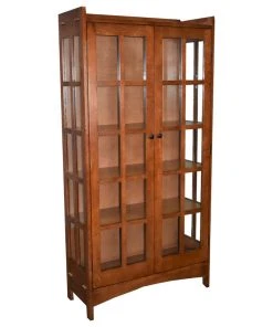 Crafters And Weavers Mission Quarter Sawn White Oak Tall China Cabinet, Golden Brown -Palace-shop 8221adc40b84661b 3549 w800 h800 b1 p0