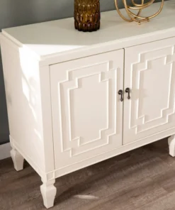 SEI Furniture Topizan Low-Profile Accent Cabinet, Antique White -Palace-shop 8291feb30dc5904c 3367 w800 h800 b0 p0