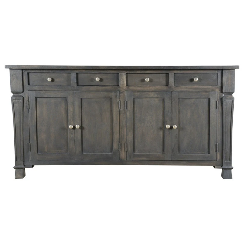 Moti Carmenita 4 Door Sideboard, Gray Finish With Nickle Knob 1 Moti Carmenita 4 Door Sideboard, Gray Finish With Nickle Knob