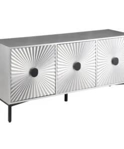 Meridian Furniture Glitz Antique Silver, Matte Black Sideboard/Buffet