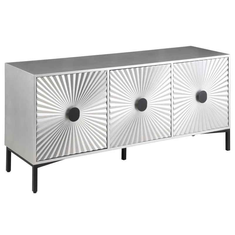Meridian Furniture Glitz Antique Silver, Matte Black Sideboard/Buffet 1 Meridian Furniture Glitz Antique Silver, Matte Black Sideboard/Buffet