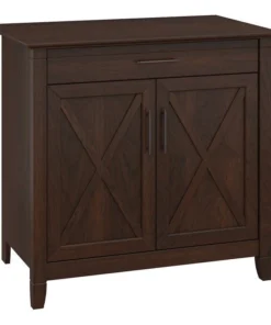 Bush Business Furniture Bush Furniture Key West Secretary Desk With Keyboard Tray & Cabinet In Cherry