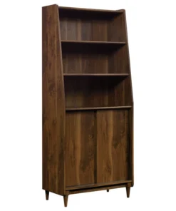 Sauder Harvey Park Engineered Wood Wide Bookcase In Grand Walnut