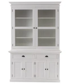 HomeRoots Furniture Classic White Glass Display Hutch