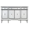 Elegant Furniture & Lighting Silver / Clear 60in. Wide 4 Door Chest From The Danville Collection