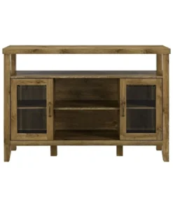 Walker Edison 52" Wood Console High Boy Buffet, Barnwood