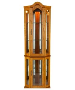 SEI Furniture Diane Lighted Corner Curio Cabinet