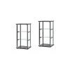 Home Square (Set Of 2) Contemporary Glass Curio Cabinet In Black