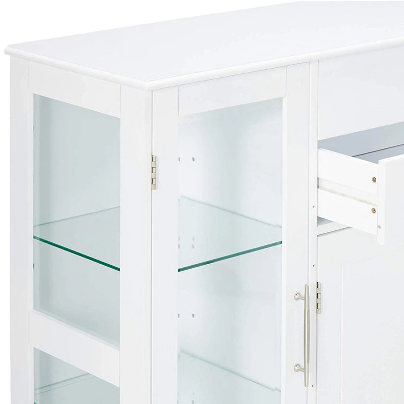 Pilaster Designs Elias Kitchen Storage Sideboard Buffet Cabinet With Glass Doors, Drawers 5 Pilaster Designs Elias Kitchen Storage Sideboard Buffet Cabinet With Glass Doors, Drawers - Image 5