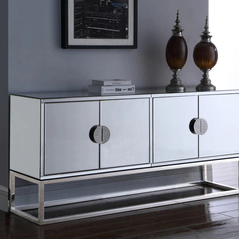 Meridian Furniture Marbella Sideboard/Buffet, Chrome Base/Handles 3 Meridian Furniture Marbella Sideboard/Buffet, Chrome Base/Handles - Image 3