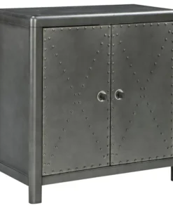 Ashley Furniture Industries Ashley Rock Ridge 2 Door Accent Cabinet In Antique Gunmetal