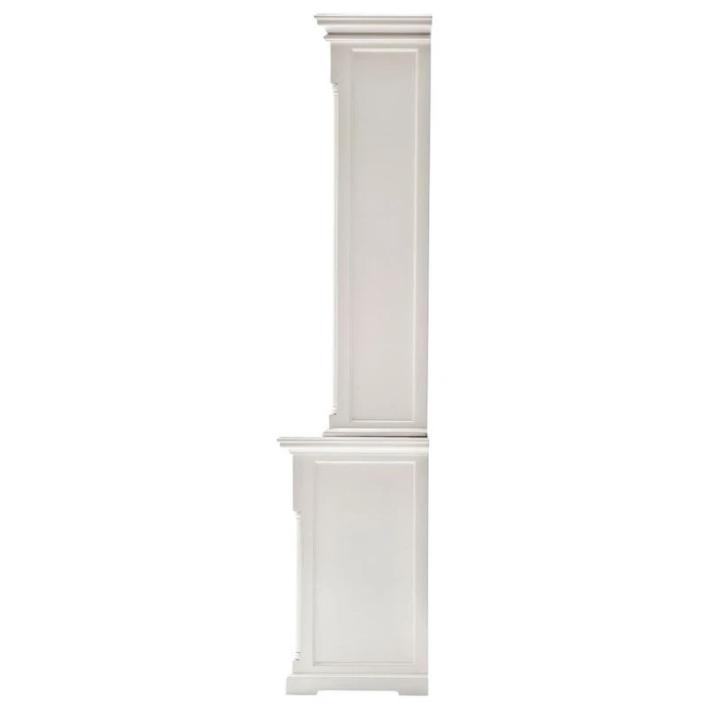 NovaSolo Furniture NovaSolo Provence Storage Cabinet With Hutch In Pure White 4 NovaSolo Furniture NovaSolo Provence Storage Cabinet With Hutch In Pure White - Image 4