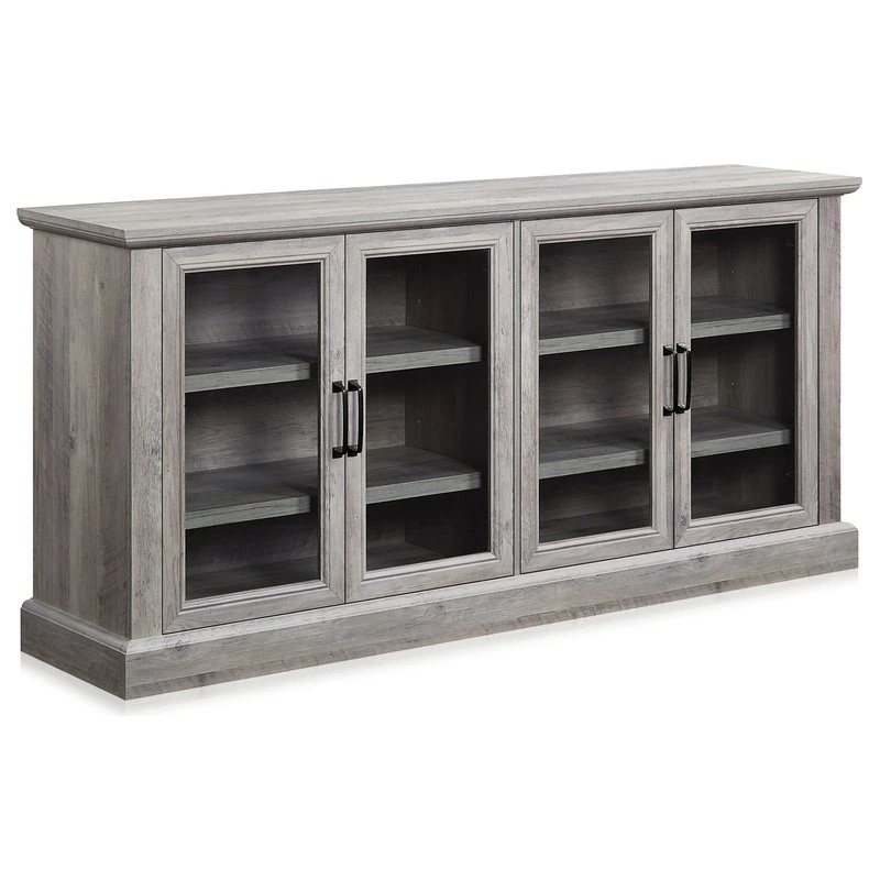 Belleze 70" Rustic Wood Sideboard Stand 4 Doors Buffet Cabinet, Gray Wash 4 Belleze 70" Rustic Wood Sideboard Stand 4 Doors Buffet Cabinet, Gray Wash - Image 4