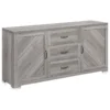 Belleze Sideboard, Console Table Or Buffet With Three Drawers & Four Shelves, Gray Wash