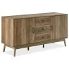 Belleze Sideboard Buffet TV Stand Storage Entertainment Center, Rustic Oak, 57"