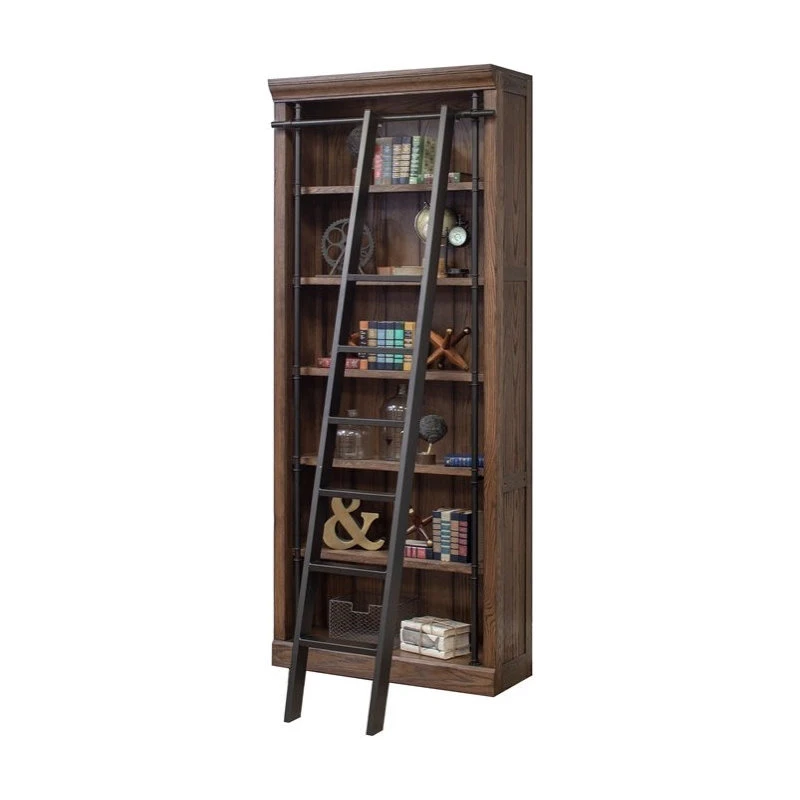 Martin Furniture Avondale 5-Adjustable Shelf Tall Wood Bookcase In Wall Oak 2 Martin Furniture Avondale 5-Adjustable Shelf Tall Wood Bookcase In Wall Oak - Image 2