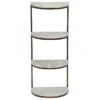 GDFStudio Greycliff Modern Glam Handcrafted Marble Half Round Etagere Bookcase