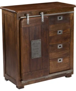 Coast To Coast Imports, LLC Warm Brown Mango 4 Drawer 1 Door Cabinet