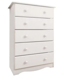 Palace Imports 100% Solid Wood 5-Drawer Chest, White