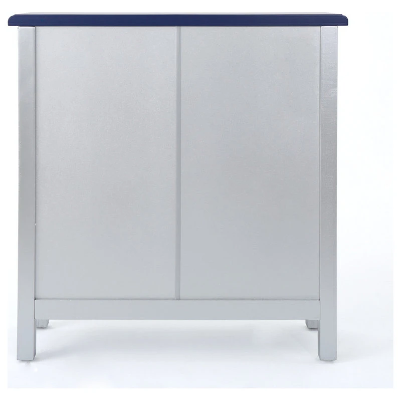 GDFStudio GDF Studio Aliana Shabby Painted Accent Cabinet, Silver/Navy Blue 10 GDFStudio GDF Studio Aliana Shabby Painted Accent Cabinet, Silver/Navy Blue - Image 10