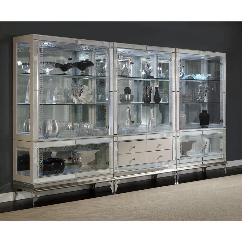 Michael Amini Hollywood Swank Curio Cabinet With Glass Doors - Pearl Caviar 2 Michael Amini Hollywood Swank Curio Cabinet With Glass Doors - Pearl Caviar - Image 2
