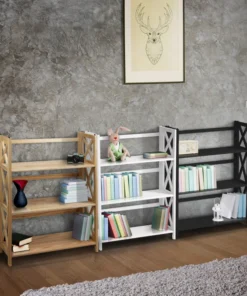 Casual Home Montego 3-Shelf Folding Bookcase White -Palace-shop 90f18aad0de6a9b1 1590 w800 h800 b0 p0