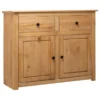Vida XL International B.V. VidaXL Solid Wood Pine Sideboard Panama Range Storage Cabinet Chest Furniture