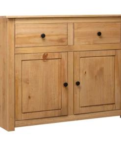 Vida XL International B.V. VidaXL Solid Wood Pine Sideboard Panama Range Storage Cabinet Chest Furniture