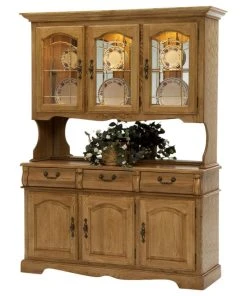 Intercon Furniture Classic Oak 60" China Buffet With Hutch, Chestnut