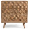 GDFStudio Poppy Mid-Century Modern Handcrafted Mango Wood 3 Drawer Chest