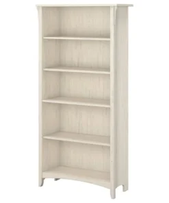 Bush Business Furniture Salinas 5 Shelf Bookcase In Antique White - Engineered Wood