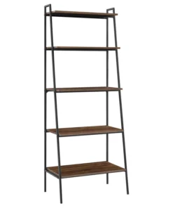 Walker Edison 72" Industrial Ladder Bookcase - Dark Walnut -Palace-shop 94618f950f6e1c06 1809 w800 h800 b1 p0
