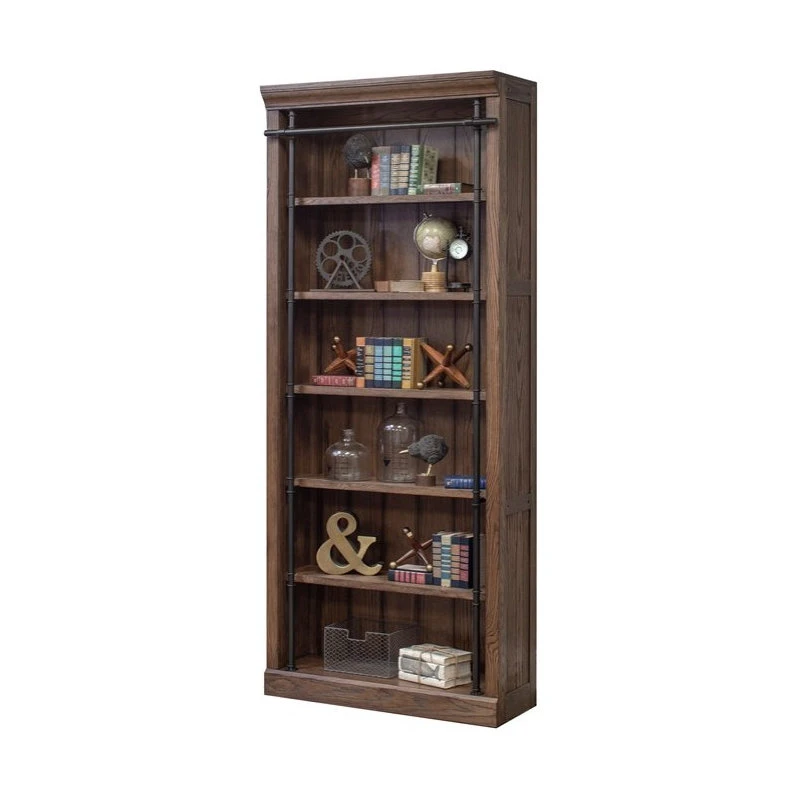 Martin Furniture Avondale 5-Adjustable Shelf Tall Wood Bookcase In Wall Oak 1 Martin Furniture Avondale 5-Adjustable Shelf Tall Wood Bookcase In Wall Oak