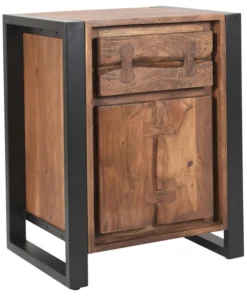 GDFStudio Barker Handcrafted Boho Acacia Wood Cabinet