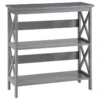 Convenience Concepts Oxford Three-Tier Bookcase In Gray Wood Finish