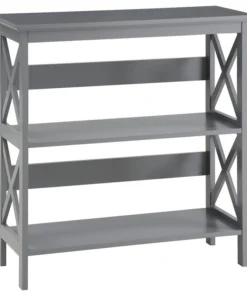 Convenience Concepts Oxford Three-Tier Bookcase In Gray Wood Finish
