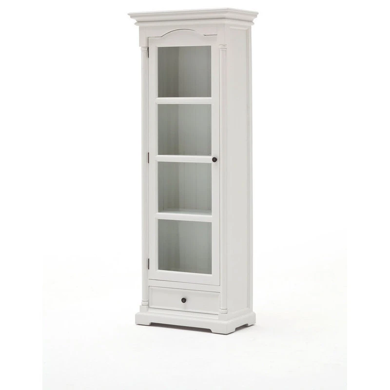 NovaSolo Furniture NovaSolo Provence Curio Cabinet In Pure White 3 NovaSolo Furniture NovaSolo Provence Curio Cabinet In Pure White - Image 3