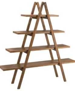 Tripar International Inc 4 Tier A-Frame Wooden Display Shelf, Brown